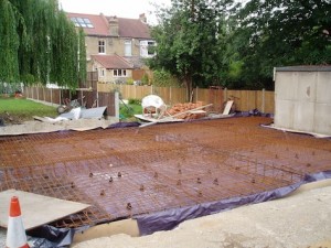 Garage first - 2 tons steel and 95 tons concrete foundations